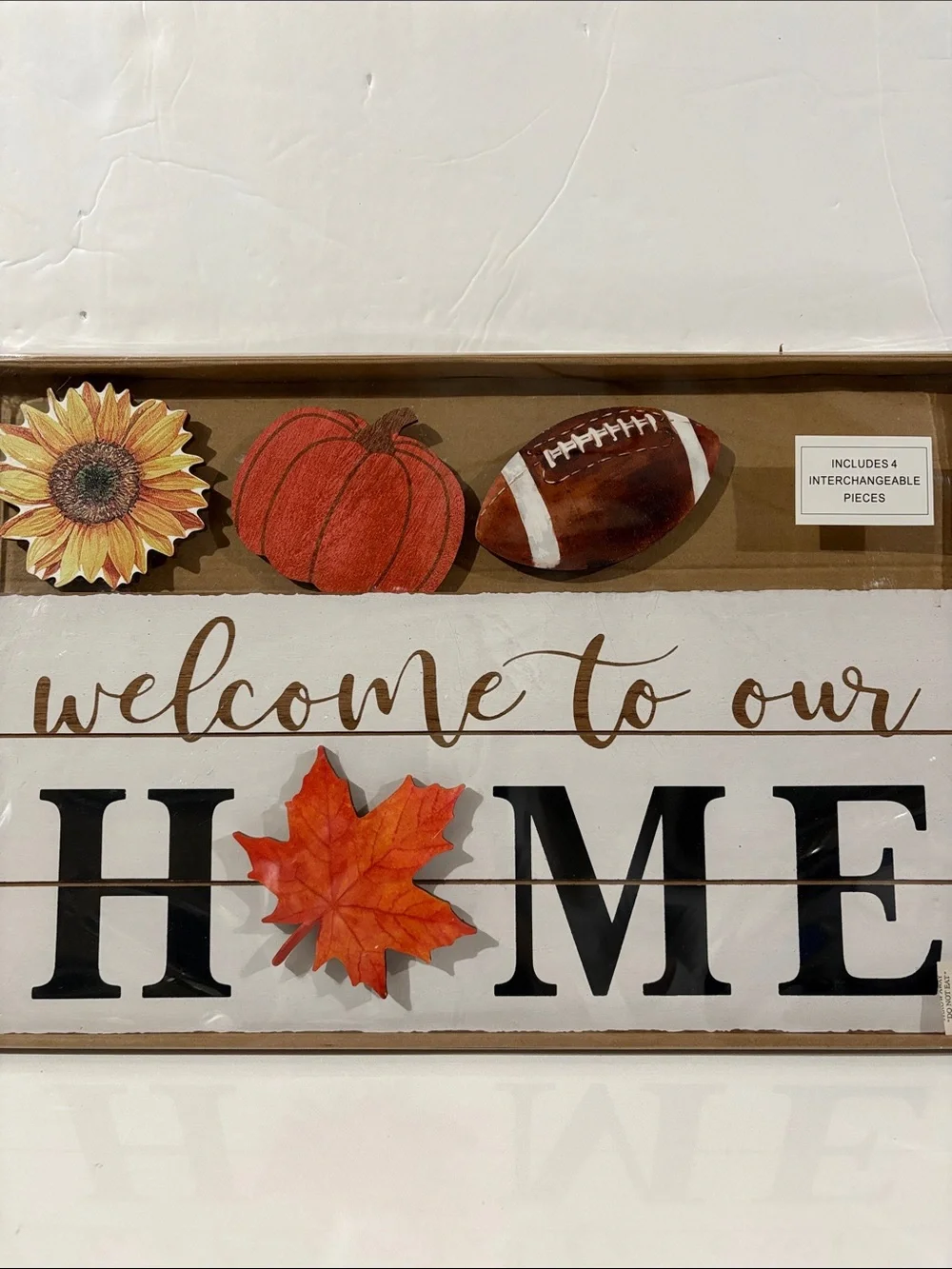 Welcome to Our Home Seasonal Wall Sign with Interchangeable Accents - Fall Decor